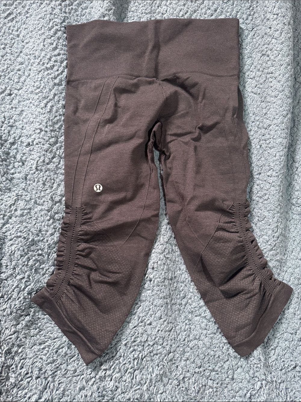 lululemon athletica Girls' Brown Ruched Capri Leggings